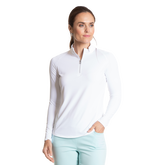 Solid White Cooling Sun Protection Quarter Zip Pull Over